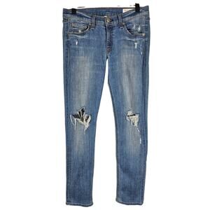 RAG & BONE WOMEN'S DISTRESSED RYDER CAPRI JEAN SIZE 28 – STYLE W1526K520RYD